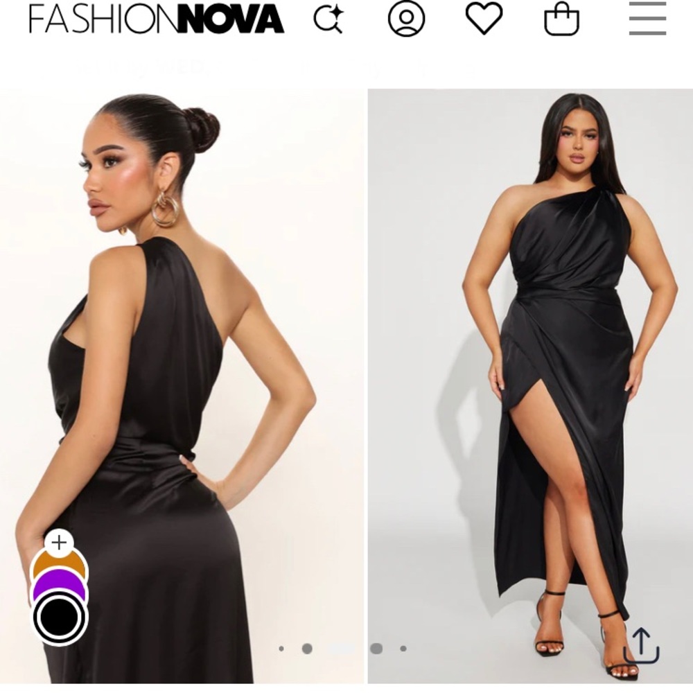 NWT Fashion Nova Black “Gracie Satin Maxi Dress” - Picture 7 of 8
